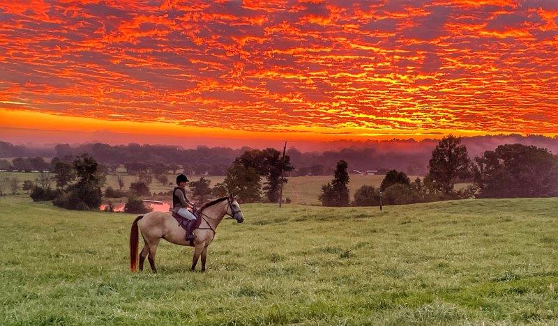 Sunset over the Keswick Hunt Club countryside
